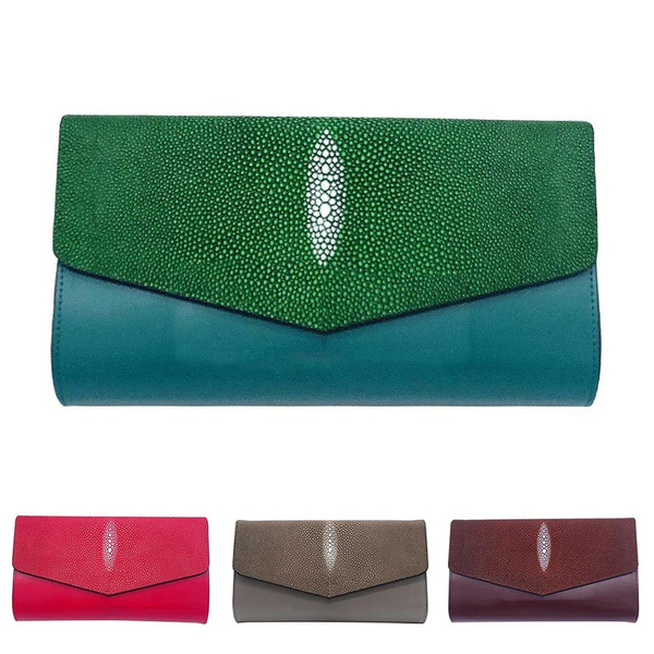 Women Synthetic Leather Golden Chain Envelope Purse Clutch Handbag Shoulder Bag 