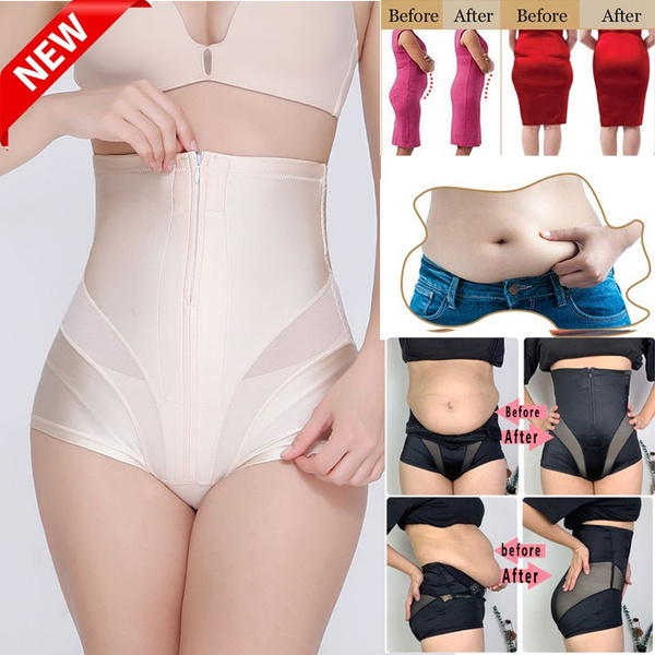 New Design Women Tummy Control Body Shaper Slim Fit Lingerie with Zipper  Seamless Silky Butt Lifter Waist Mesh Shapewear Underwear