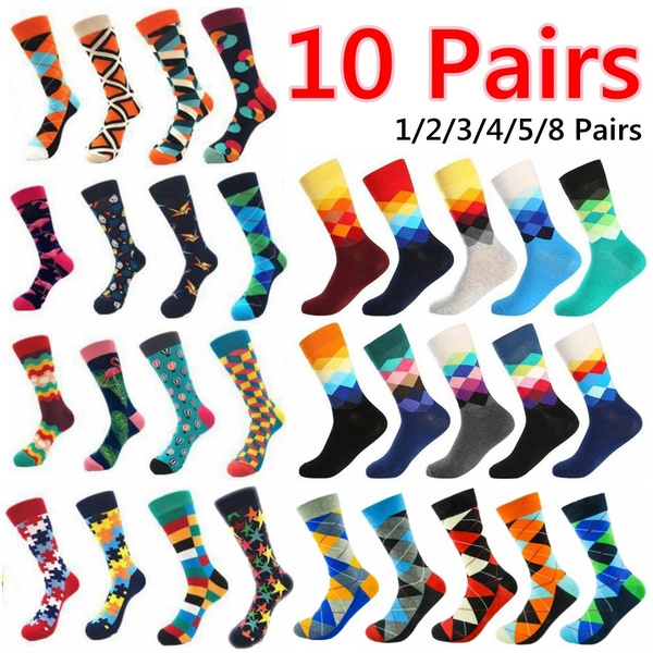 31 Colors Casual Men Socks New Socks fashion design Plaid Colorful ...