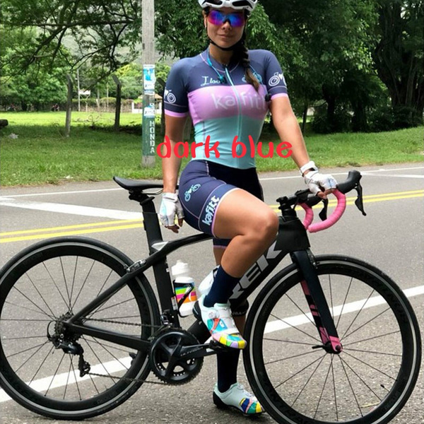 Women's Triathlon Suit Short Sleeves Cycling Bicycle Sportswear Swimwear 