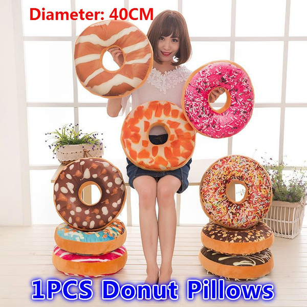 1PCS 3D Creative Donut Pillows Stuffed Toys Dolls Cartoon Donuts Pillow  Cushion Beautiful Buttocks Cushion Sofa Back Cushions