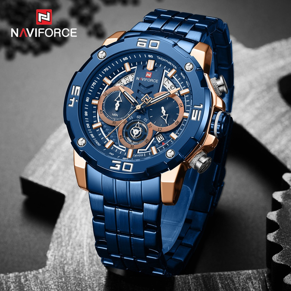 NAVIFORCE Herrenuhr Sport Chronograph Date Man Armbanduhr Three Eyes ...