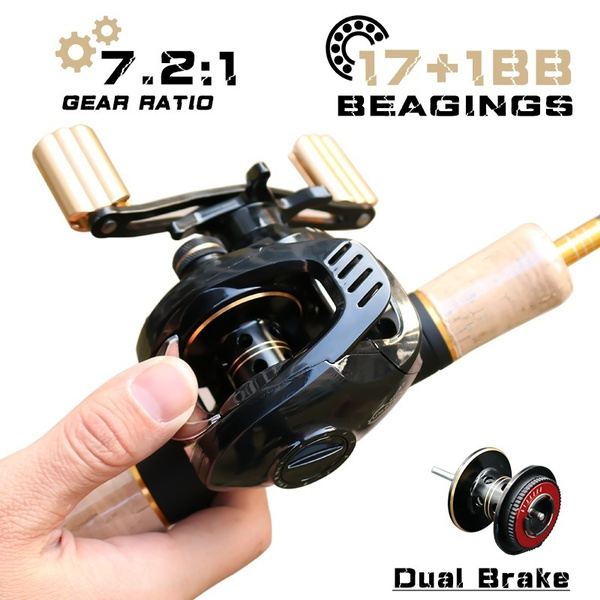 7.2:1 Fishing Tackle Fishing Reel Baitcasting Reel 17+1bb magnetic brake