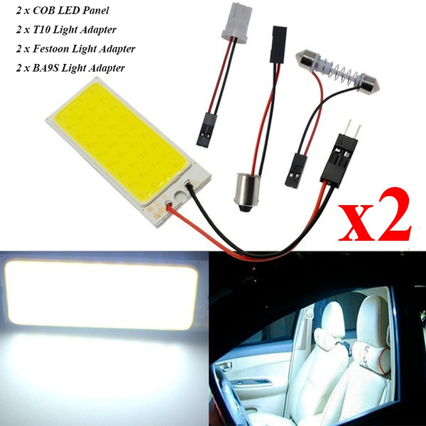 2Pcs/Set White T10 36 COB LED Dome Map Light Bulb Car Interior Panel Lamp Bulb