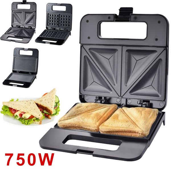 Toastie Maker 2 Slice Sandwich Toaster Machine Non-Stick Easy Clean 750W