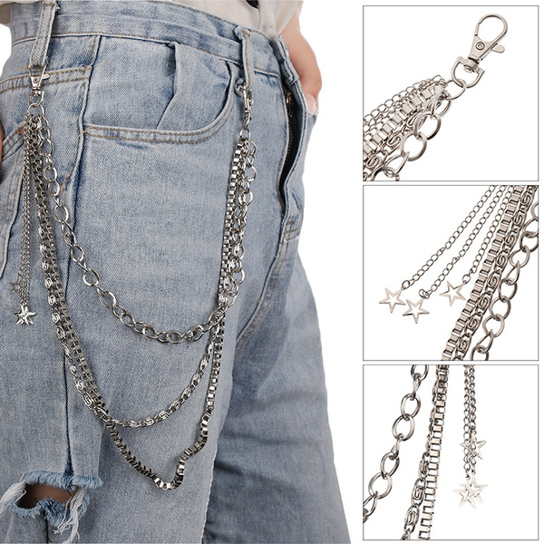 pants trousers pocket chain with star