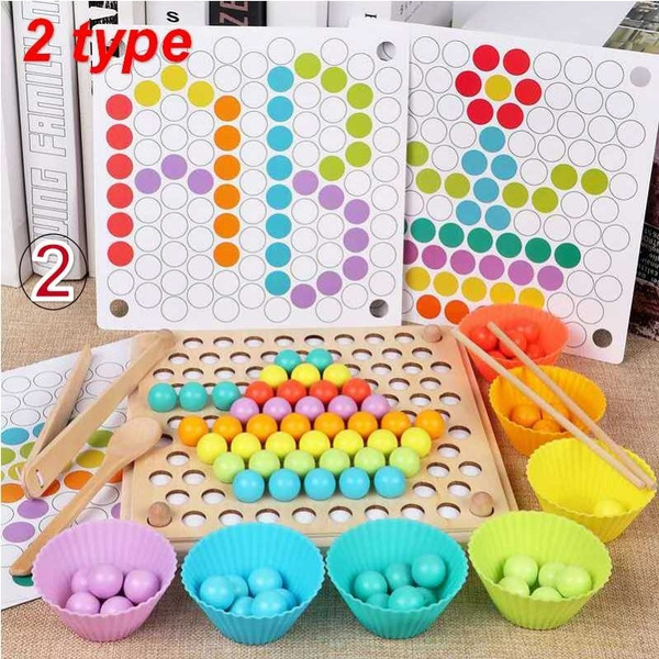 Juguetes de madera para niños Mano Cerebro Entrenamiento Clip Cuentas Juguetes de madera para niños Mano Cerebro Entrenamiento Clip Cuentas