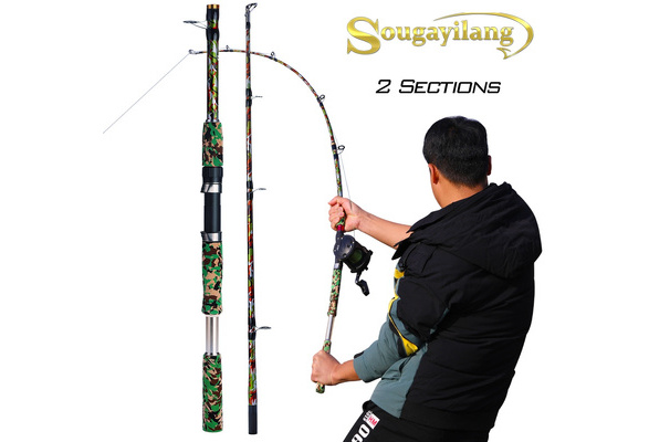 Sea Fishing Rod 1.65M Carbon Fiber 2 Sections Spinning Rod Sea Bass Inshore Freshwater  Saltwater Fishing Pole Rod