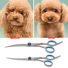 Stainless Steel Scissors, curvedshear, pethaircutting, Pets