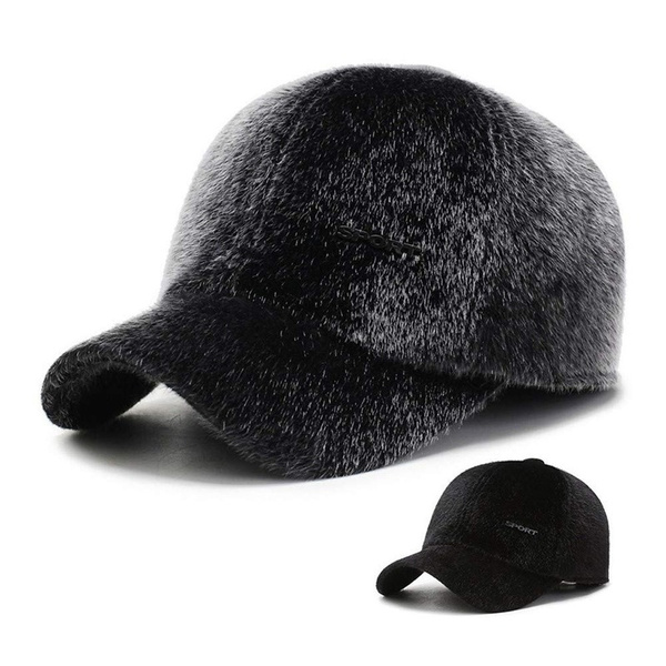 Faux Mink Hat Baseball Cap Faux Fur 