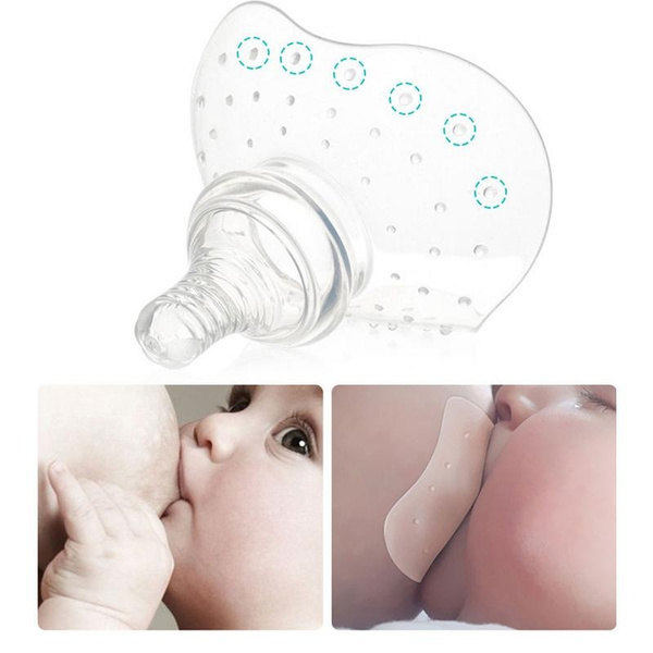 2Pcs/Lot Contact Nipple Shield Protector Soft Silicone Nipple Protective Cover Baby Breast Milk Feeding with Carrying Box Color : Round