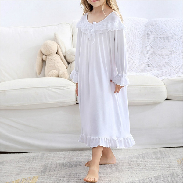 Cotton Nightgown Girls, Sleepwear Kids Girls, Cotton Sleep Dress