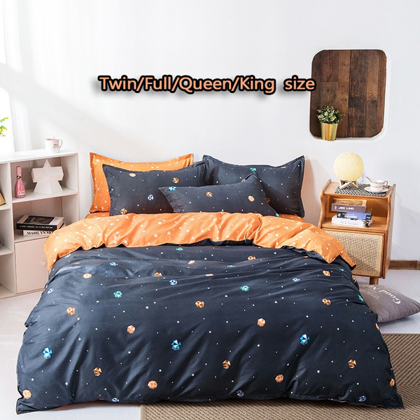 2020 Fashion Grey Orange Bedding Twin Full Queen King Size Set Ployester Cotton Bed Home Textile Duvet Cover With Pillowcase No Filling Sheet Wish 2020 Fashion Grey Orange Bedding Twin, Orange And Grey King Size Bedding