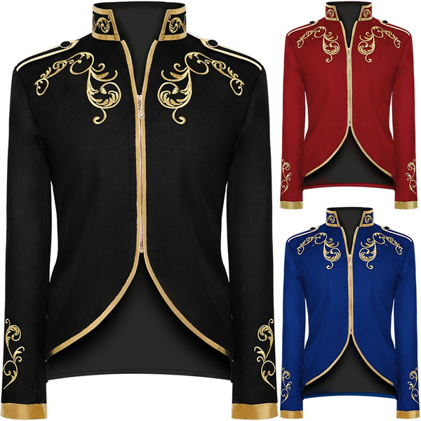 Medieval Prince Men's Suit Golden Embroidery Wedding Tuxedo Drama Show Costume