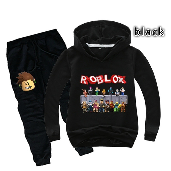 Roblox Hoodie Set Black Sweatpants Funny Teens Boys Girls More Color Sweatshirt Pullover Fashion Hoodie Suit 100 170cm Wish - color black roblox