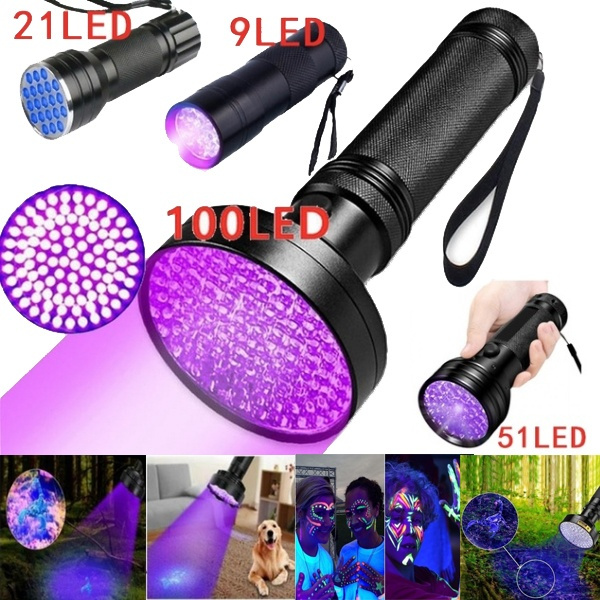 9/21/51 LED UV Ultraviolet Flashlight Blacklight Lights 395 Nm Inspection Lamps