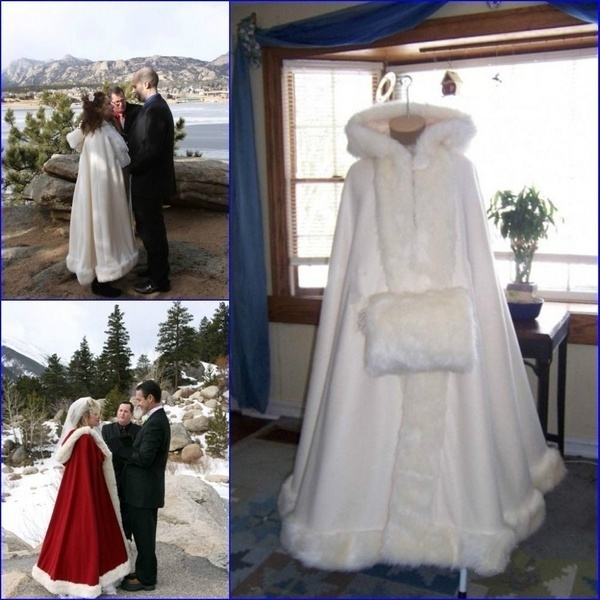 wedding fur jacket ivory