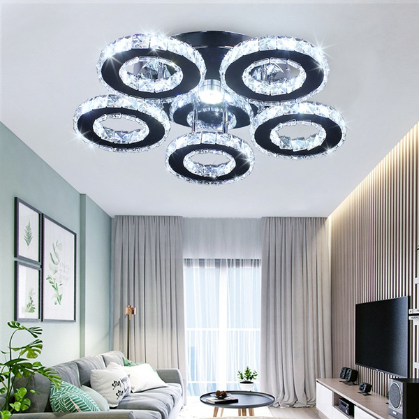Modern Ceiling Lamp K9 Crystal 5 Circles Without Pendant Home Living Decor Lampa Luxury Interior Design Best S Indoor Wish - Best Home Decor On Wish