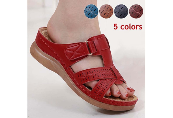 Hapshop Women Premium Orthopedic Open Toe Sandals Vintage Anti-Slip Breathable for Summer