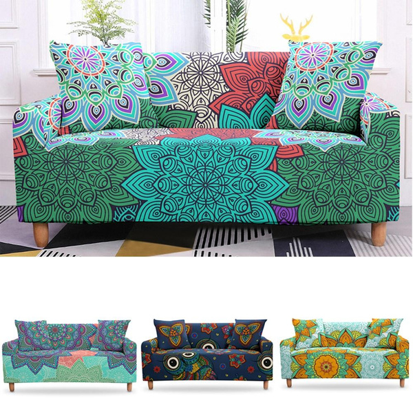 Mandala Boho Sofa Slipcovers Elastic Sofa Cover Armchair Slipcovers Dining Chair Slipcovers 3 Seaters Strech Sofa Bezug Covers Couch Slip Cover Couches Sofa Slipcovers Sofa Covers Arm Sofa Cover Armchair Cover Recliner
