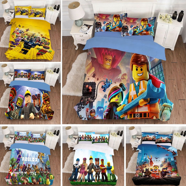 10 Style Roblox 3d Cartoon Video Game Theme Printing Bedding Bedroom Duvet Cover Pillow Cover Set Wish - roblox video game cover