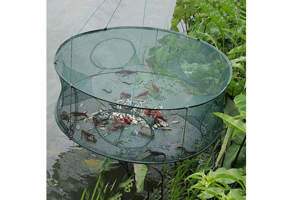 35/50/60/70cm Automatic Fishing Net Fishing Mesh Trap Cage Round Shape  Durable Open For Crab Crayfish Lobster
