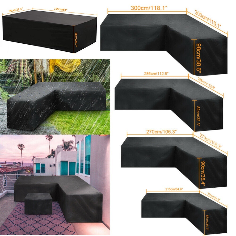 L Shape Waterproof Outdoor Corner Sofa Cover Rattan Patio Garden Furniture Protective Cover All Purpose Dust Covers Wish