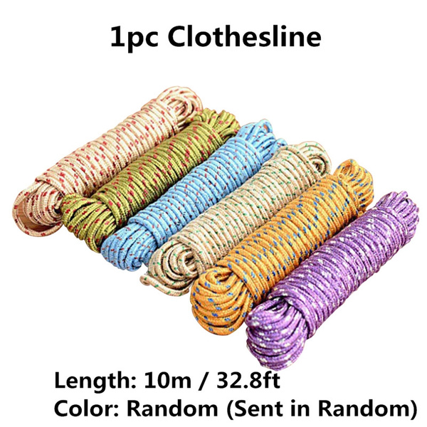 10m Colorful Multifunction Nylon Washing Clothes Line Rope Clothesline String (Colorsend Random