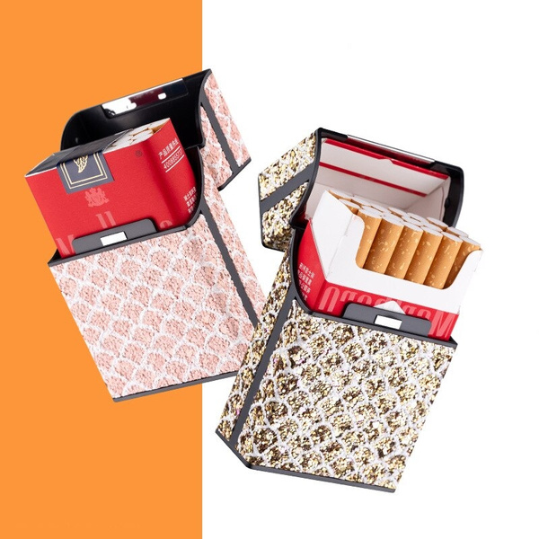 Bling Cigarette Holder Box for Woman Leather Cigarette Case Smoking  Accessories Luxury Design