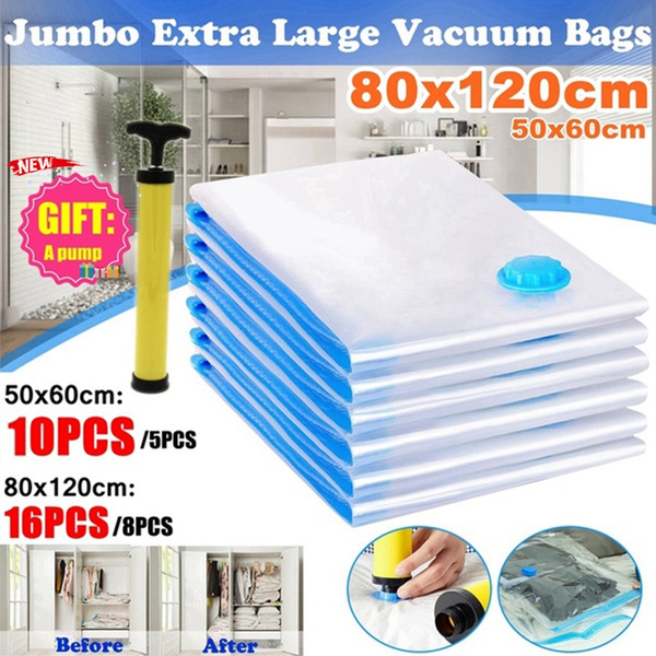 Large Jumbo Vacuum Compressed Bag Storage Space Saving Bags VAC Bag Space  Vacuum Seal Oranizer Bags