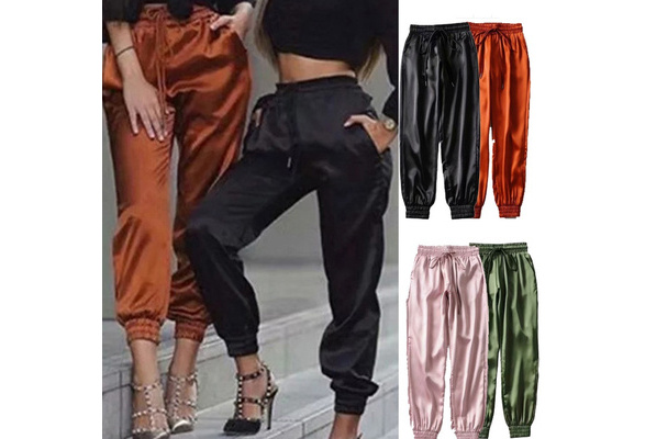 Silk jogger pants store womens