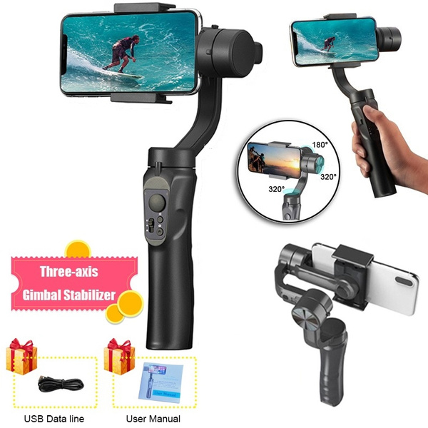 360 Degree 3-Axis Gimbal Stabilizer Universal Handheld Anti-shaking ...