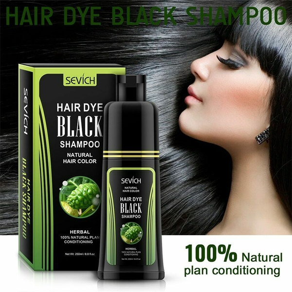 Herbal 250ml Natural Conditioning Hair Dye Black Shampo White Grey Hair Removal