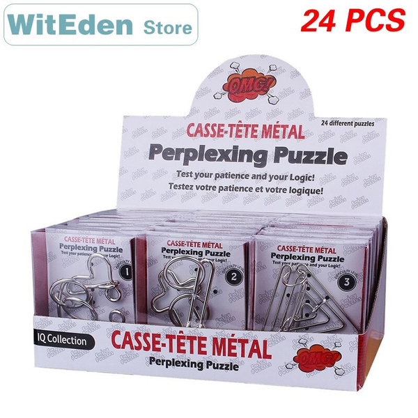 3D Metal Wire Casse-Tete Perplexing Puzzles 24PCS/Sets Classic