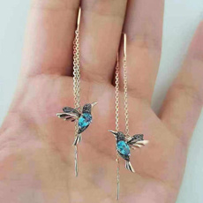 Elegant Birdie Drop Crystal Dangle Earrings For Women Classic Long Tassels Earring Romantic  Rhinestone Wedding Jewelry
