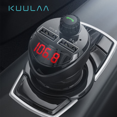 KUULAA Car Charger Handsfree FM Transmitter Bluetooth Car Kit Car MP3 Player Dual USB Car Phone Charger for iPhone Samsung Mobile Phone