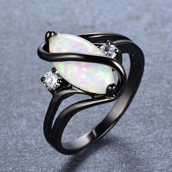 TFR-Jewelry Design White Fire Opal Ring Fashion Jewelry for Women Wedding Engagement Rings