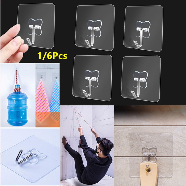 Strong Traceless Transparent Hook Sucker Wall Hooks Hanger Kitchen