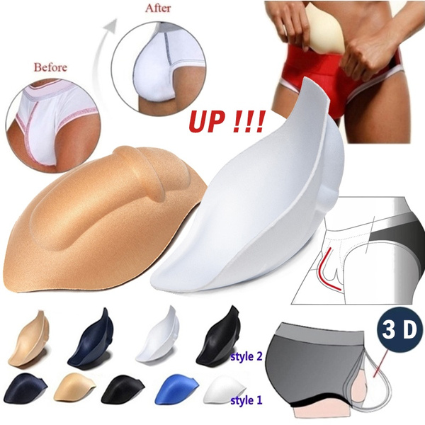 Mens Bulge Package Enhancer Cup Pouch Silicone Pad Insert for Swimwear  Underwear 