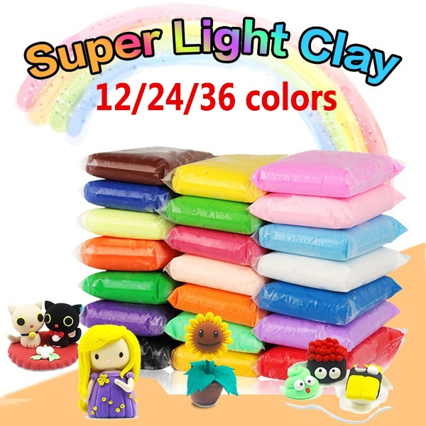 Gift for Kids Creative Art DIY Crafts 24 Colors Air Dry Clay Super Light DIY Clay for Model Air Dry Clay Fun Toy