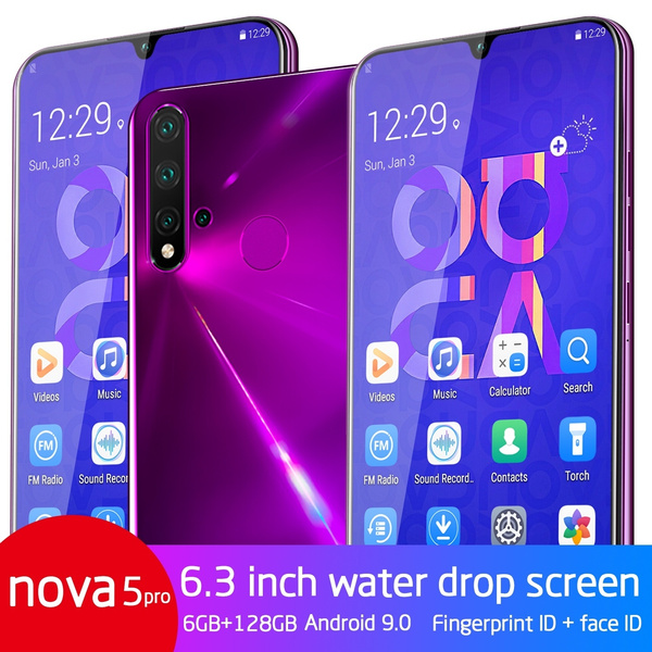 NEW Unlocked Smartphones Nova 5 Pro 6.3 Inch with Full Screen 6+128 GB ...