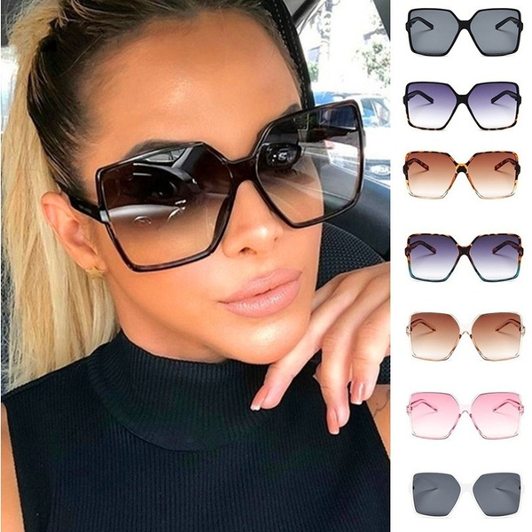 New Fashion Uv400 Retro Women s Oversized Sunglasses Gradient