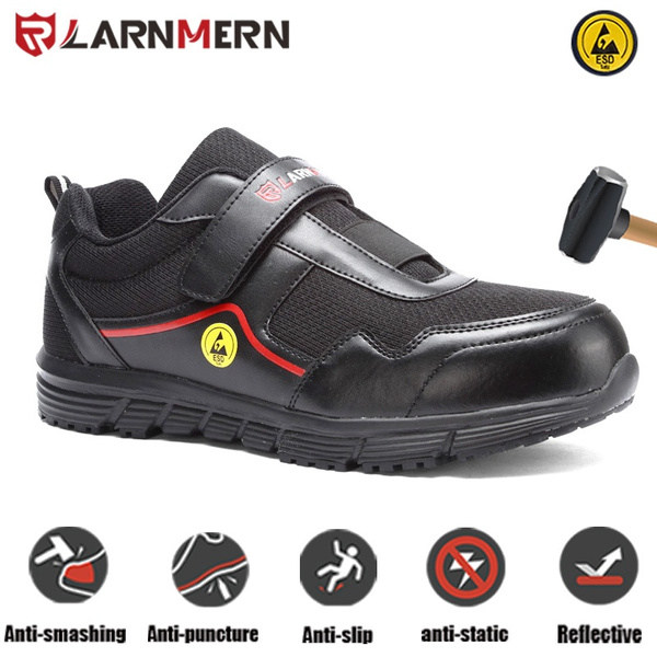 LARNMERN Men Steel Toe Safety Shoes ESD Anti-Static Lightweight Work Sneakers