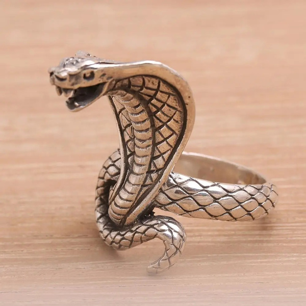 Vintage 925 Sterling Silver Ring Cobra Ring Men And Women Fashion