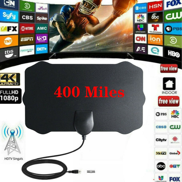 1080P HD 300 Miles Range Antenna TV Digital Skywire Indoor 4K 16ft Coax Cable 