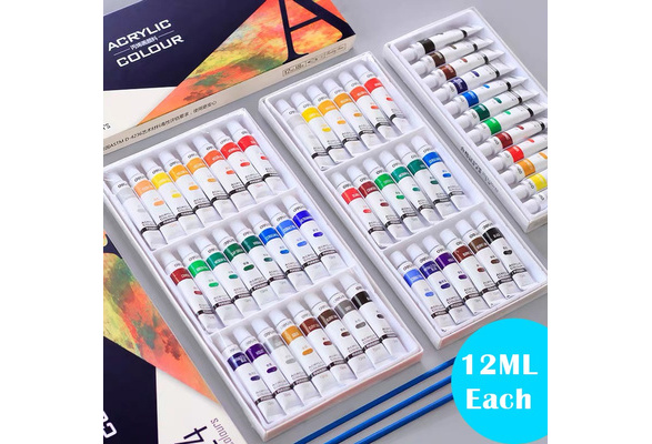 Deli Acrylic Paint Set of 12 Colors Craft Paint Supplies for