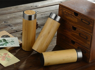 Coffee, straightcupcoverbamboo, Stainless Steel, naturalbambootumbler