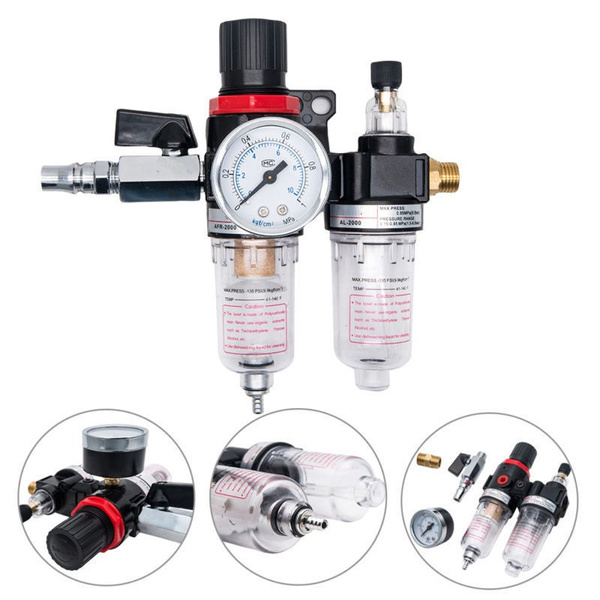 New Air Pressure Regulator Oil/Water Separator Trap Filter Airbrush Compressor 