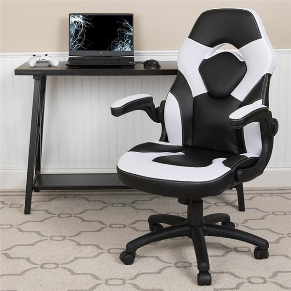 Flash Furniture CH00095WHGG X10 Gaming Chair Racing Office Ergonomic Computer PC Adjustable