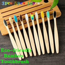 3/5/10 Pieces Wooden Toothbrush Bamboo Toothbrush Oral Care Soft Head Antibacterial  Soft Toothbrush Adult Color Toothbrush